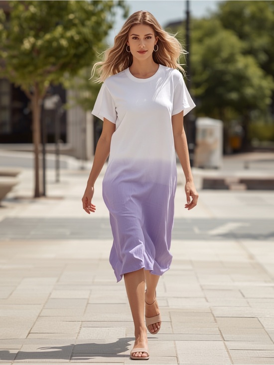 Joe Fresh Dresses & Skirts - Joe Fresh White to Lavender Ombre Midi Dress